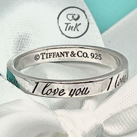 Tiffany Retired Notes "I Love You" Ring - Sterling Silver - Size 7.5 - Picture 1 of 15